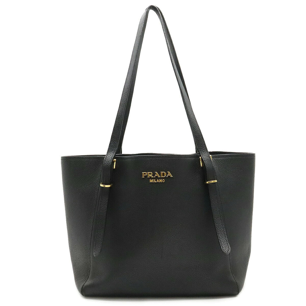 Prada Tote Tessuto Saffiano Bag Shoulder Hobo Leather NERO Black